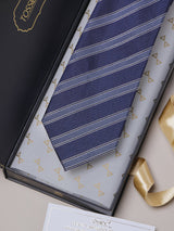 Blue Stripes Teflon Silk Necktie