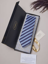 Blue Stripes Teflon Silk Necktie