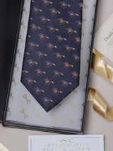 Blue Horse Rider Teflon Silk Necktie