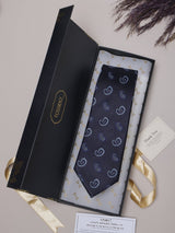 Blue Paisleys Teflon Silk Necktie