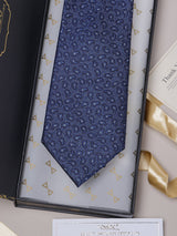 Blue Paisleys Teflon Silk Necktie