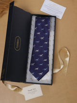 Blue Horse Teflon Silk Necktie