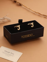 Golden Alphabet J Cufflink