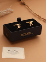 Golden Alphabet E Cufflink