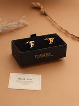 Golden Alphabet F Cufflink