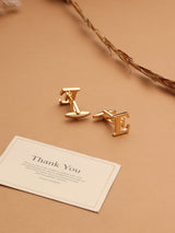 Golden Alphabet E Cufflink