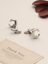 Silver Alphabet C Cufflink