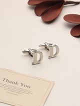 Silver Alphabet D Cufflink