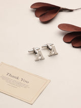 Silver Alphabet A Cufflink