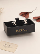 Silver Alphabet X Cufflink