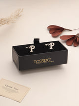Silver Alphabet P Cufflink