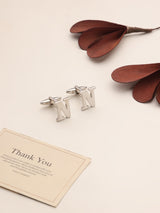 Silver Alphabet N Cufflink