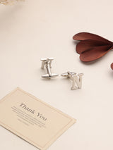 Silver Alphabet N Cufflink