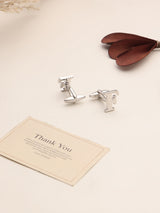 Silver Alphabet F Cufflink