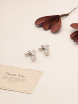 Silver Alphabet J Cufflink