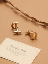 Golden Alphabet D Cufflink