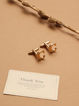 Golden Alphabet C Cufflink