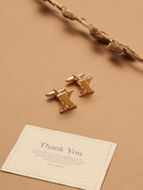 Golden Alphabet X Cufflink