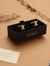 Golden Alphabet X Cufflink
