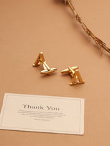 Golden Alphabet A Cufflink