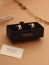 Golden Alphabet B Cufflink