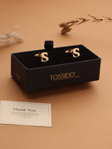 Golden Alphabet S Cufflink