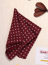 Maroon Geometric Jacquard Pocket Square