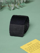 Blue & Grey Stripe Silk Knitted Necktie