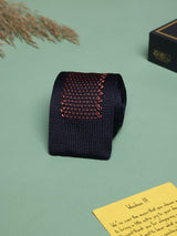 Blue Abstract Silk Knitted Necktie