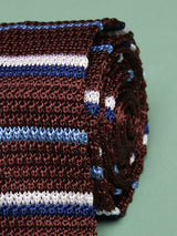 Brown Stripe Silk Knitted Necktie
