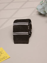 Brown Stripe Silk Knitted Necktie