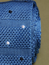 Blue Polka Silk Knitted Necktie
