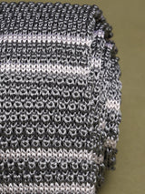 Silver Stripe Silk Knitted Necktie