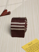 Brown Stripe Silk Knitted Necktie