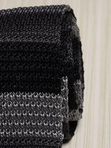 Black & Grey Stripes Silk Knitted Necktie