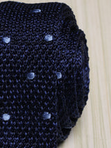 Blue Polka Silk Knitted Necktie