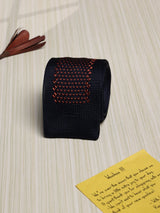 Blue Abstract Silk Knitted Necktie
