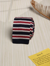 Blue Stripe Silk Knitted Necktie