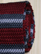Maroon Stripe Silk Knitted Necktie