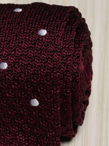 Maroon Polka Silk Knitted Necktie
