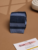 Blue Stripe Silk Knitted Necktie