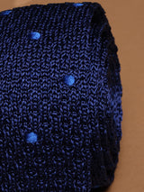Blue Polka Silk Knitted Necktie