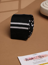 Black Stripes Silk Knitted Necktie