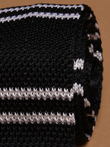 Black Stripes Silk Knitted Necktie