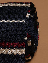 Blue Stripe Silk Knitted Necktie