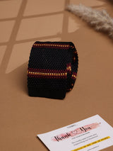 Black Stripes Silk Knitted Necktie