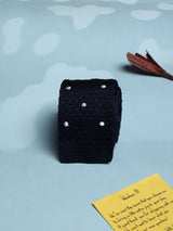 Blue Polka Silk Knitted Necktie