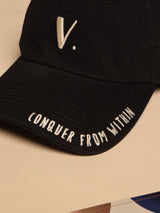 Black V Embroidered Baseball Cap