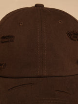 Coffee Brown Distressed Baseball Cap