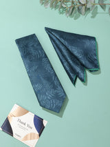 Teal Floral Necktie & Pocket Square Giftset